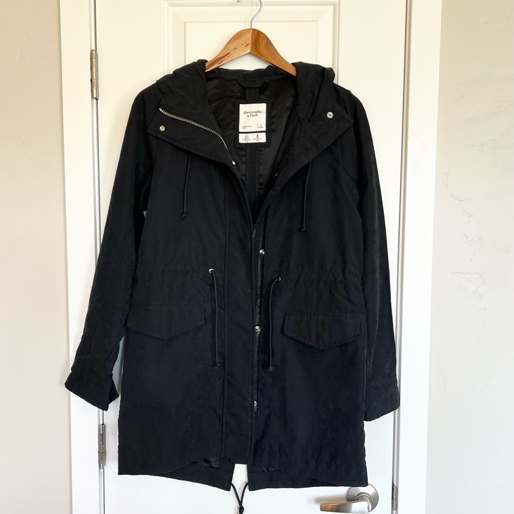 Abercrombie & Fitch Women’s gray jacket Charcoal Utility long jacket Size S - Picture 1 of 8